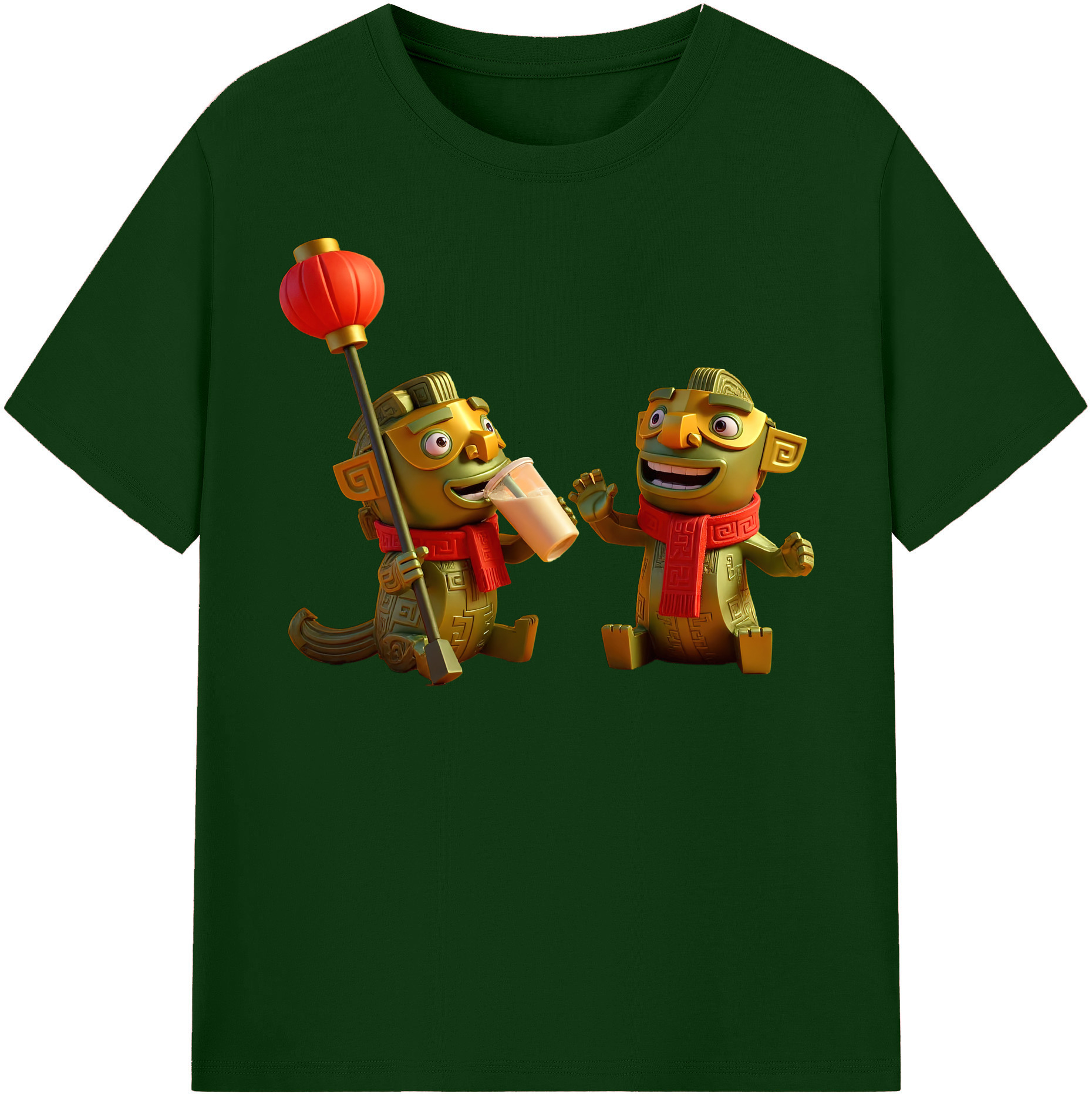 （画像用） Ne Zha 2 ナタ 魔童の大暴れ 綿100％半袖Tシャツ（フロントプリント）
